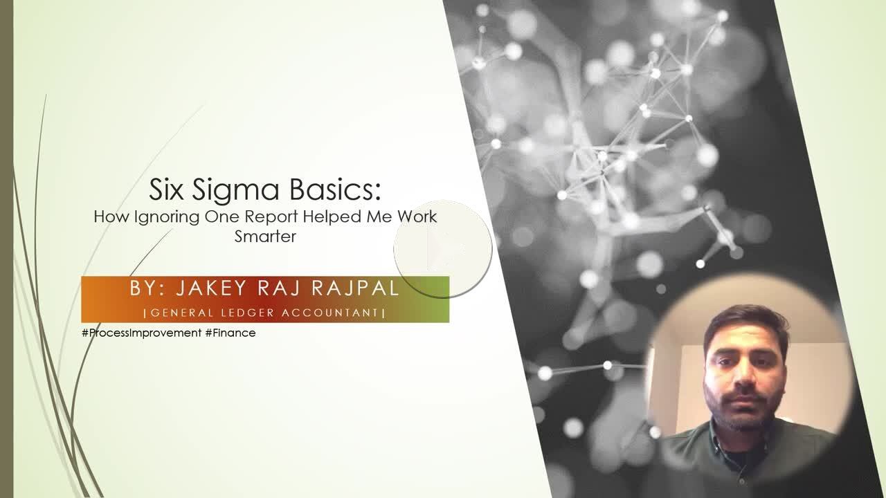 Title slide: Six Sigma Basics, by Jakey Raj Rajpal